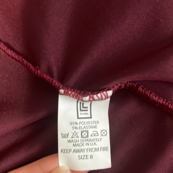 Club L Deep V Asymmetric Wrap Over Midi Velvet Dress - Picture 8 of 9